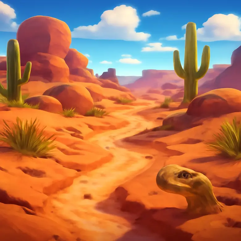 A Dusty Trip new terrain with bumpy desert paths and a snake hidden in the sand
