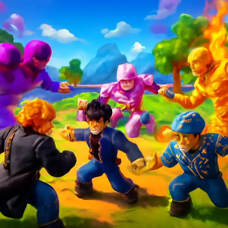 A Universal Time open world map with players using various JoJo Stands in combat