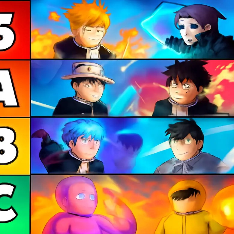 A Universal Time Stand tier list showing top Stands and Bleach crossover abilities in PvP