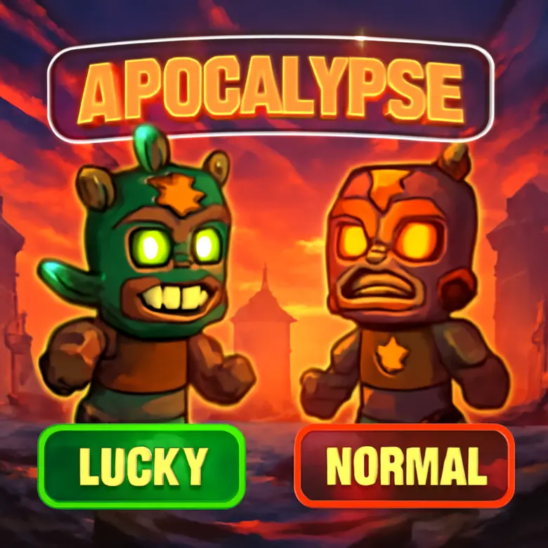 Anime Apocalypse spin system showing Lucky and Normal gadget options