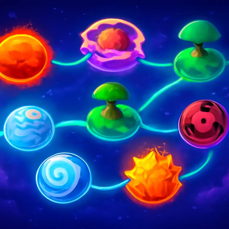 Anime Champions Simulator world progression map showing all 8 anime-themed planets