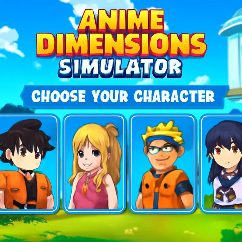 Anime Dimensions Simulator starter dimension with anime character selection screen