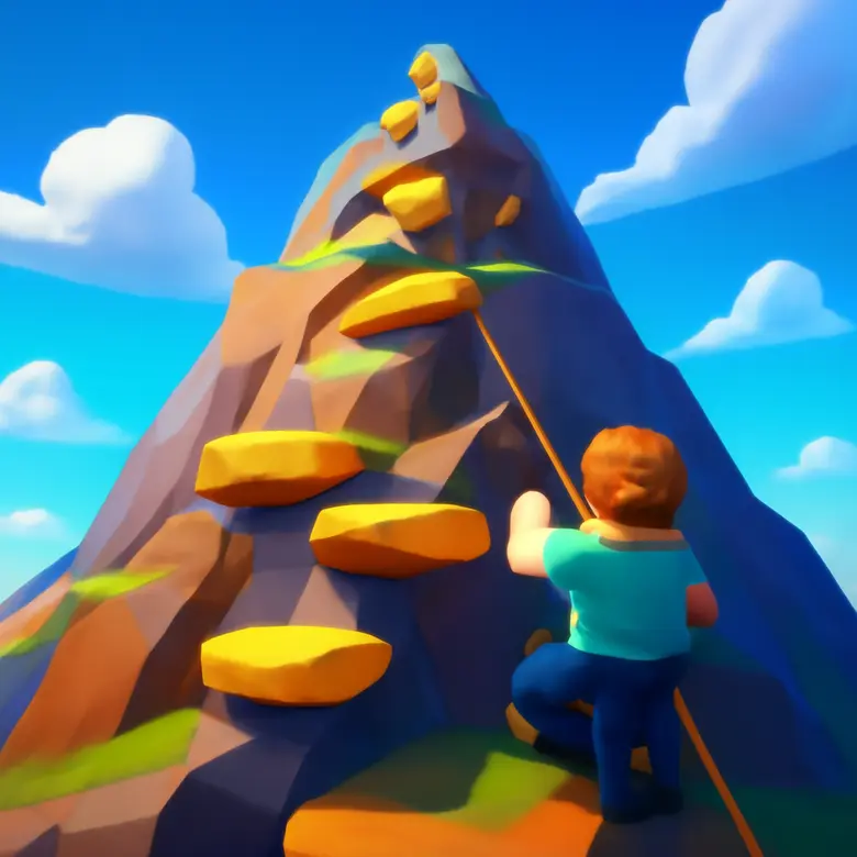 Aura Craft mountain climbing route for coin farming