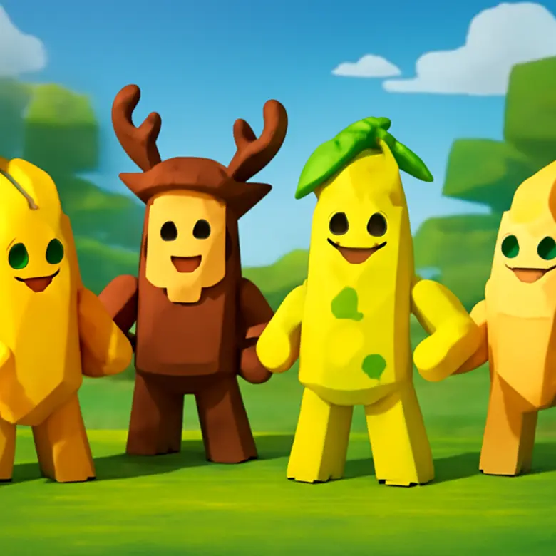 Banana Eats skin collection showcase with various Banana designs