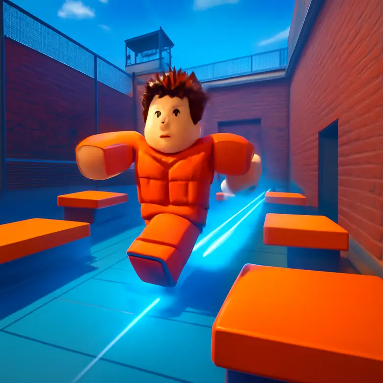 High-speed parkour platforms in BARRY'S PRISON RUN with the speed boost active