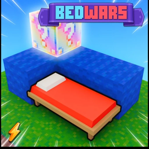 BedWars Roblox gameplay showing team-based bed defense and combat