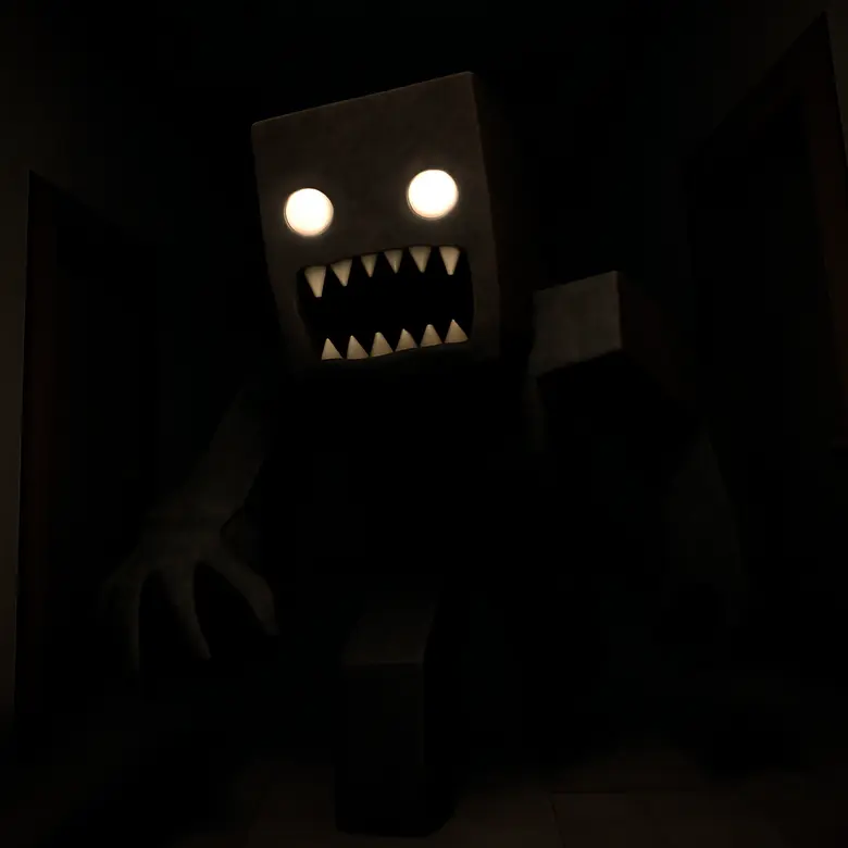 Player hiding in a closet while Rush speeds past in DOORS