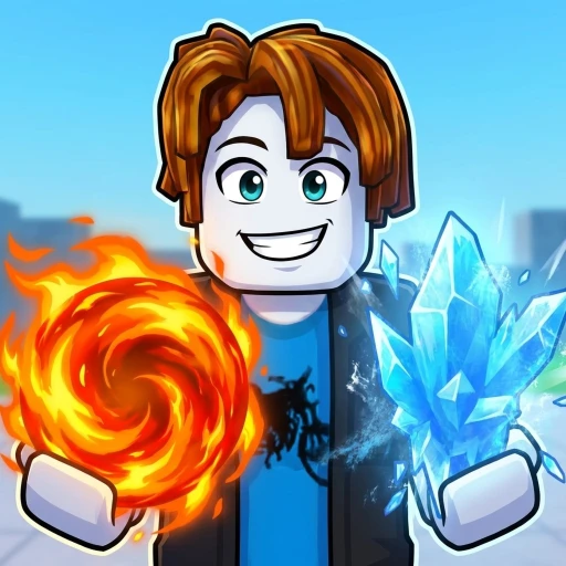 Elemental Magic Arena Roblox gameplay showing fire and lightning elemental attacks in the PvP arena