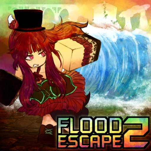 Flood Escape 2 gameplay showing players parkouring through a flooding map to escape rising water