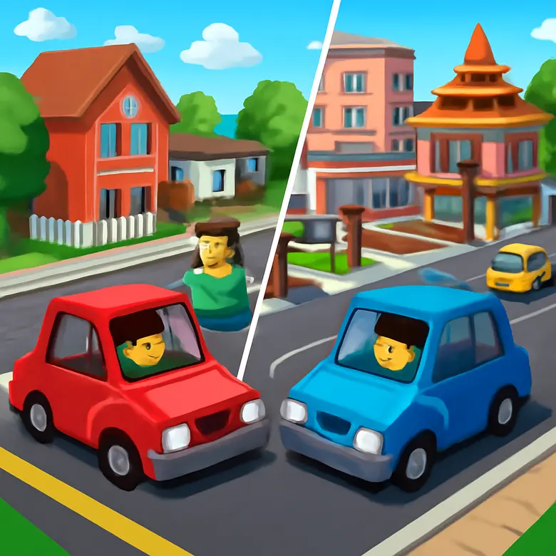 Greenville vs Car Driving Indonesia  - Which Is Better? illustration - Gameplay &mdash; American Small Town vs Indonesian City Streets