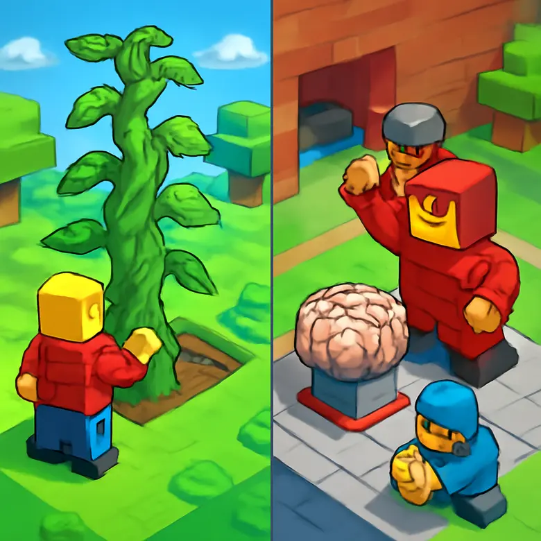 Grow Beanstalk for Brainrots vs Steal a Brainrot  — Which Roblox Game Is Better? illustration - Gameplay — What Do You Actually Do?