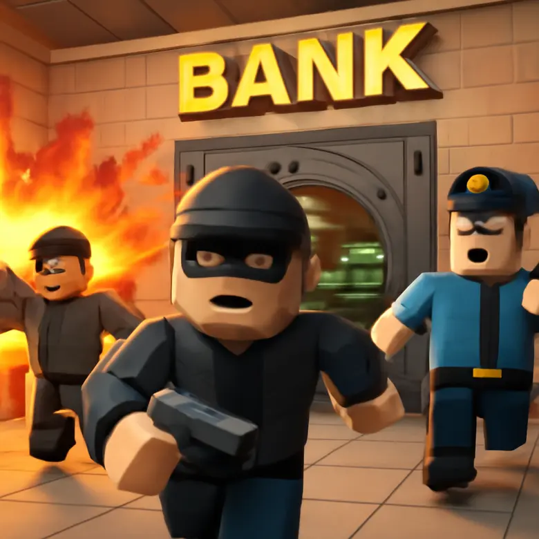 Jailbreak police officer setting up a roadblock near the city