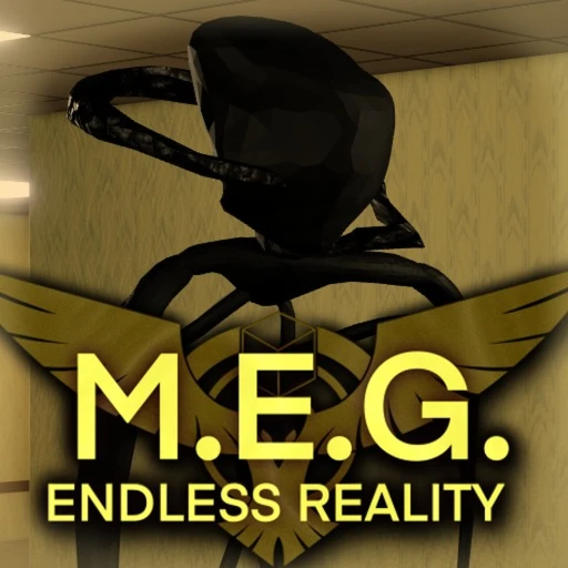 M.E.G. Endless Reality Roblox game showing Backrooms exploration gameplay