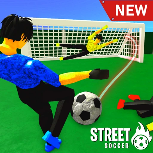 Realistic Street Soccer Roblox gameplay showing a futsal match on an urban street court
