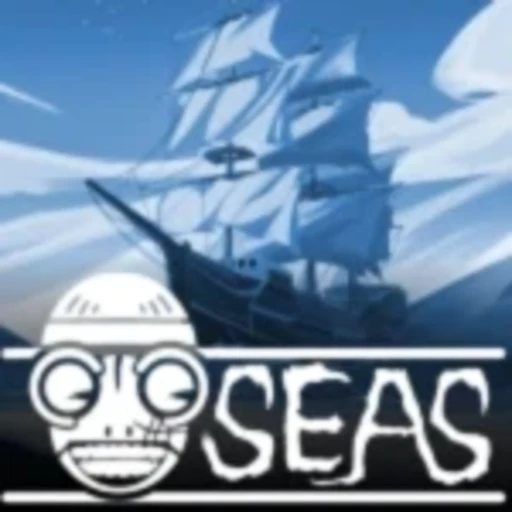 Rell Seas Roblox gameplay showing pirate ship sailing across the open ocean with God Fruit abilities