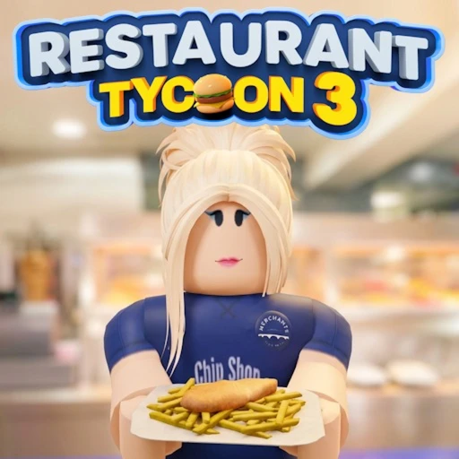 Restaurant Tycoon 3 Roblox gameplay showing a decorated restaurant interior