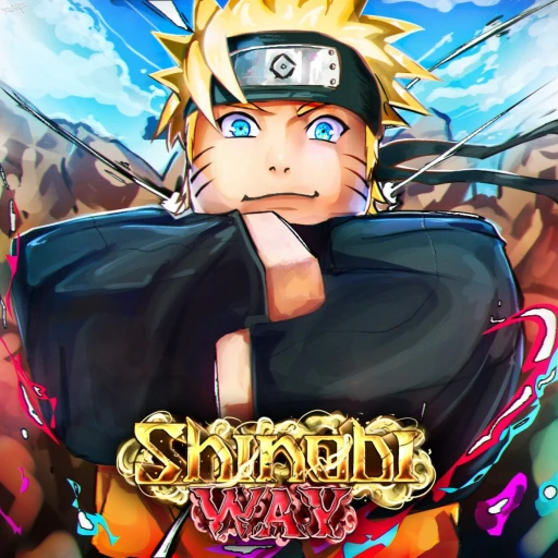 Shinobi Way Roblox open-world ninja RPG gameplay showing a shinobi character in a village setting