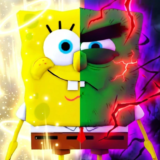 SpongeBob Tower Defense gameplay showing units defending against waves of enemies on Conch Street