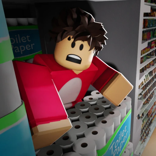 Survive Overnight in a Mega Store Roblox game guide - players barricading a fort inside a mega store while feral employees lurk at night