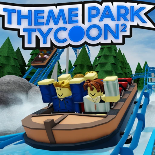 Theme Park Tycoon 2 Roblox gameplay showing a custom-built theme park