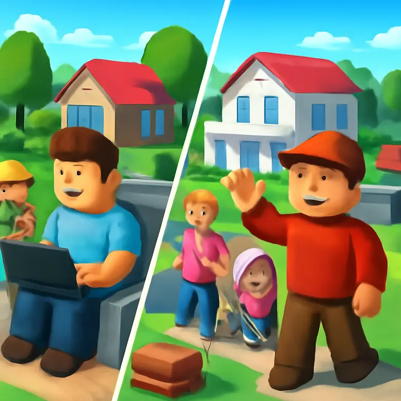 Welcome to Bloxburg vs Brookhaven RP  - Which Roblox Game Is Better? illustration - Gameplay &mdash; Structure vs Freedom