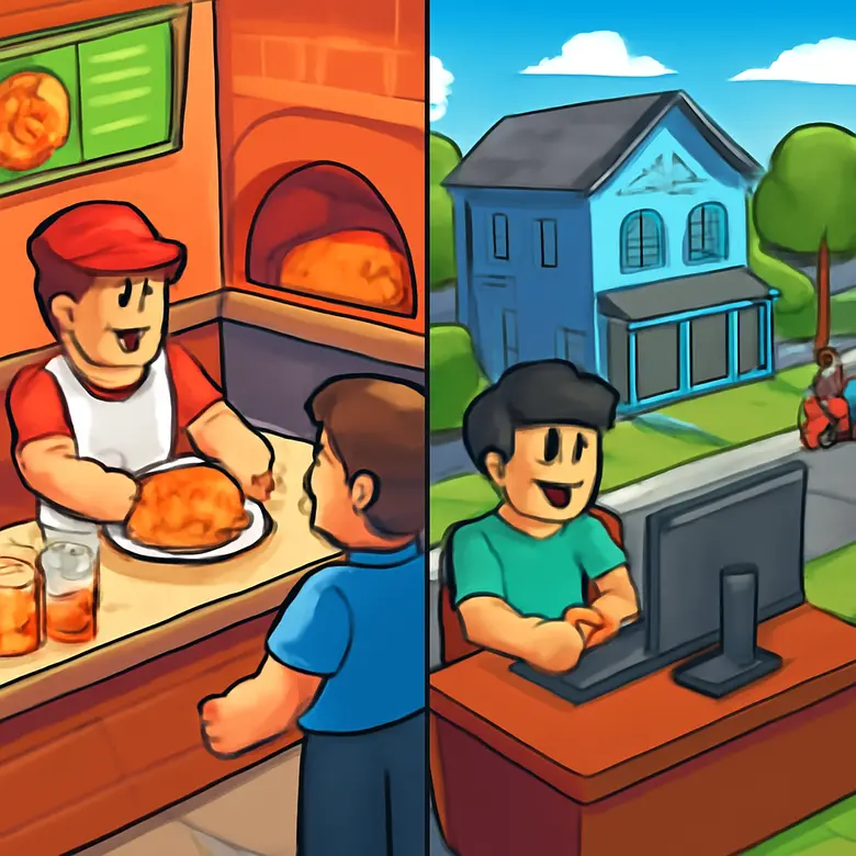 Work at a Pizza Place vs Welcome to Bloxburg  -- Which Roblox Game Is Better? illustration - Gameplay -- What Do You Actually Do?