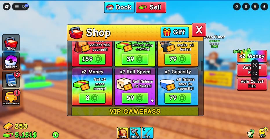 UPDATE2 code redeemed in Roll a Fisherman